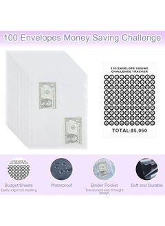 erorex 100 Envelopes Money Saving Challenge 100 Envelope Challenge Binder 100 Day Envelope Challenge Kit Money Saving Binder Easy And Funny Way To Save $5 050 Budget Planner A5 Savings Book  - Image 4