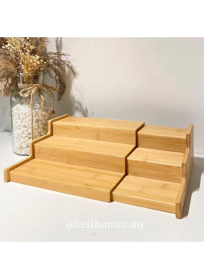 Expandable Bamboo Spice Rack Organizer - Image 1
