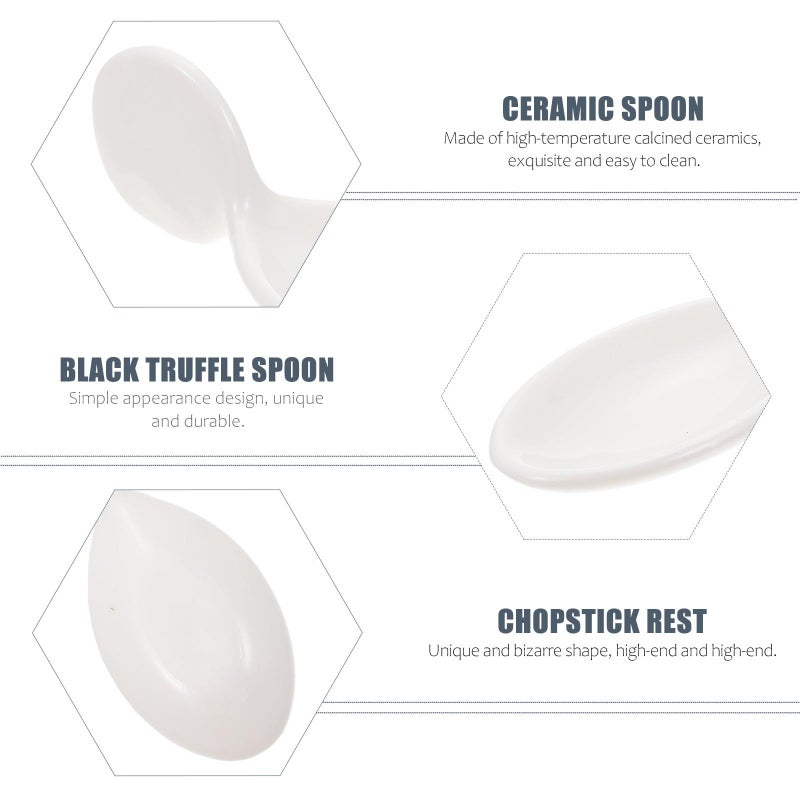 Ceramic Caviar Spoon White Creative Serving Spoon For Molecular Cuisine Home Dining - Image 4