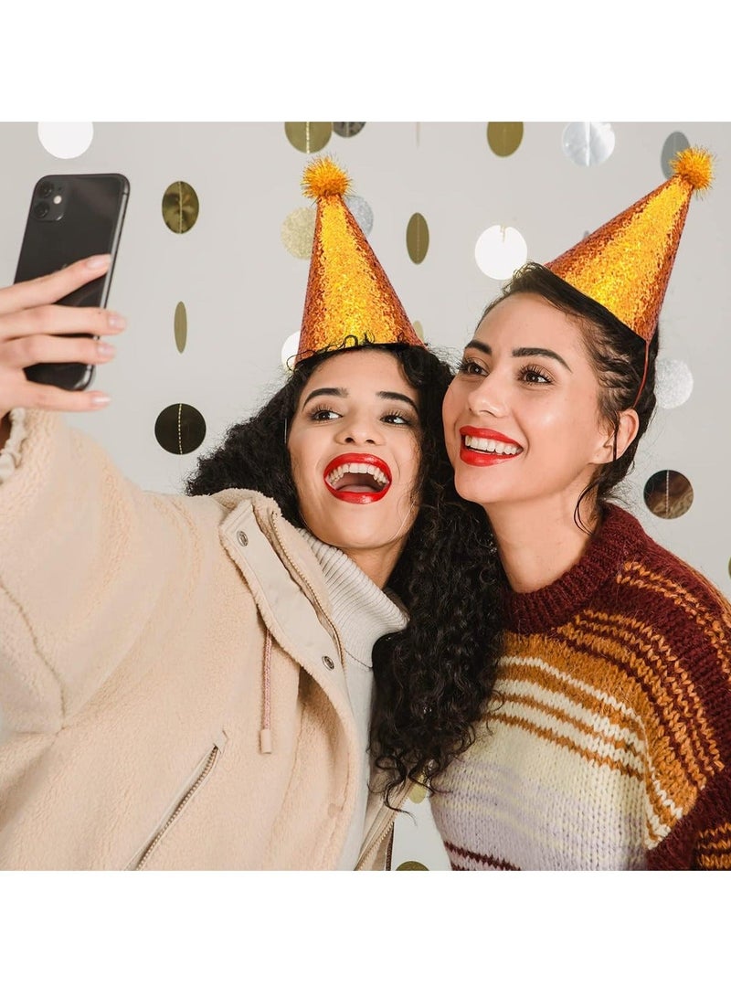 واي آند دي Kids Cone Party Hats, Mini paper cone birthday party hats for Children, Reusable Birthday Hats Decorations - Image 4