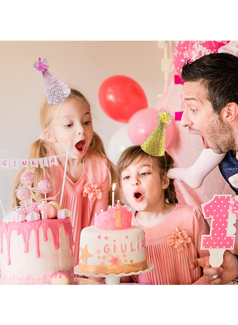واي آند دي Kids Cone Party Hats, Mini paper cone birthday party hats for Children, Reusable Birthday Hats Decorations - Image 5