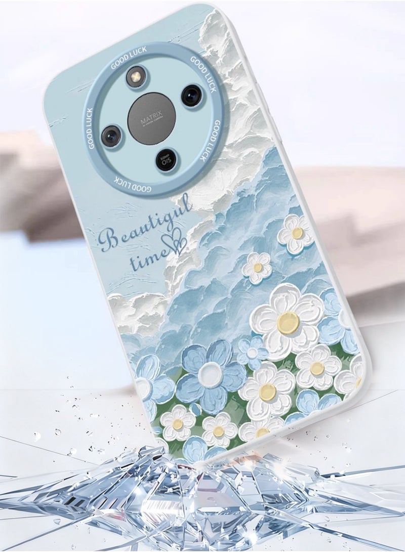 إكس ليفيل جراب هاتف Honor X9d، غطاء حماية مطبوع لطيف، غطاء هاتف نحيف مقاوم للصدمات، مضاد للأصفر والخدش، مع حزام هاتف (أزرق) - Image 3