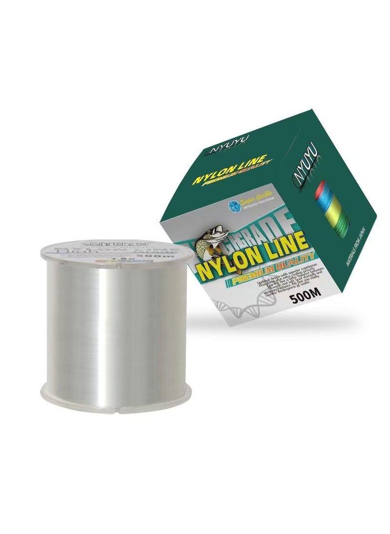NYLON LINE Nylon String Fishing Line Cord Clear Fluorocarbon Strong Monofilament Wire Flexible Wear-resistant Super Pulling Force Cut for Hanging Decorations Beading Crafts Kite 500M Nylon String  - Image 1