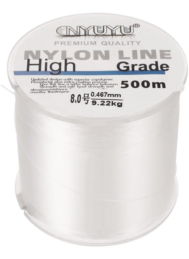 NYLON LINE Nylon String Fishing Line Cord Clear Fluorocarbon Strong Monofilament Wire Flexible Wear-resistant Super Pulling Force Cut for Hanging Decorations Beading Crafts Kite 500M Nylon String  - Image 4