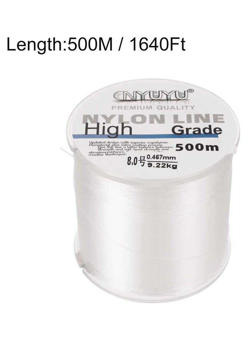 NYLON LINE Nylon String Fishing Line Cord Clear Fluorocarbon Strong Monofilament Wire Flexible Wear-resistant Super Pulling Force Cut for Hanging Decorations Beading Crafts Kite 500M Nylon String  - Image 5