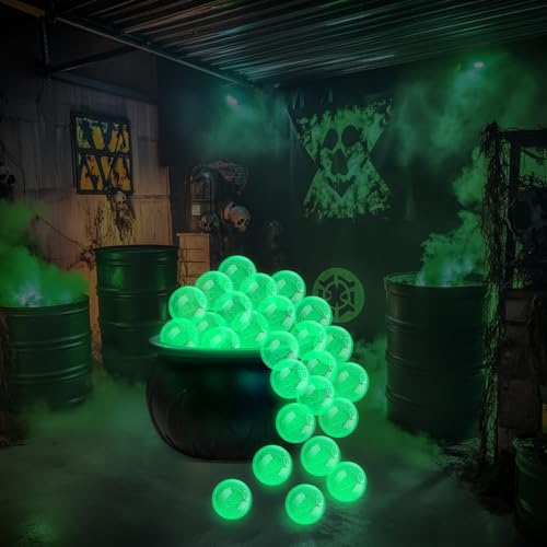 Yinder 24 Pcs Glow in the Dark Inflatable Balls Confetti Glitters Light up Beach Balls Blow up Pool Floating for Neon Halloween Party Games Pool Garden Decorations Outdoor - Image 5