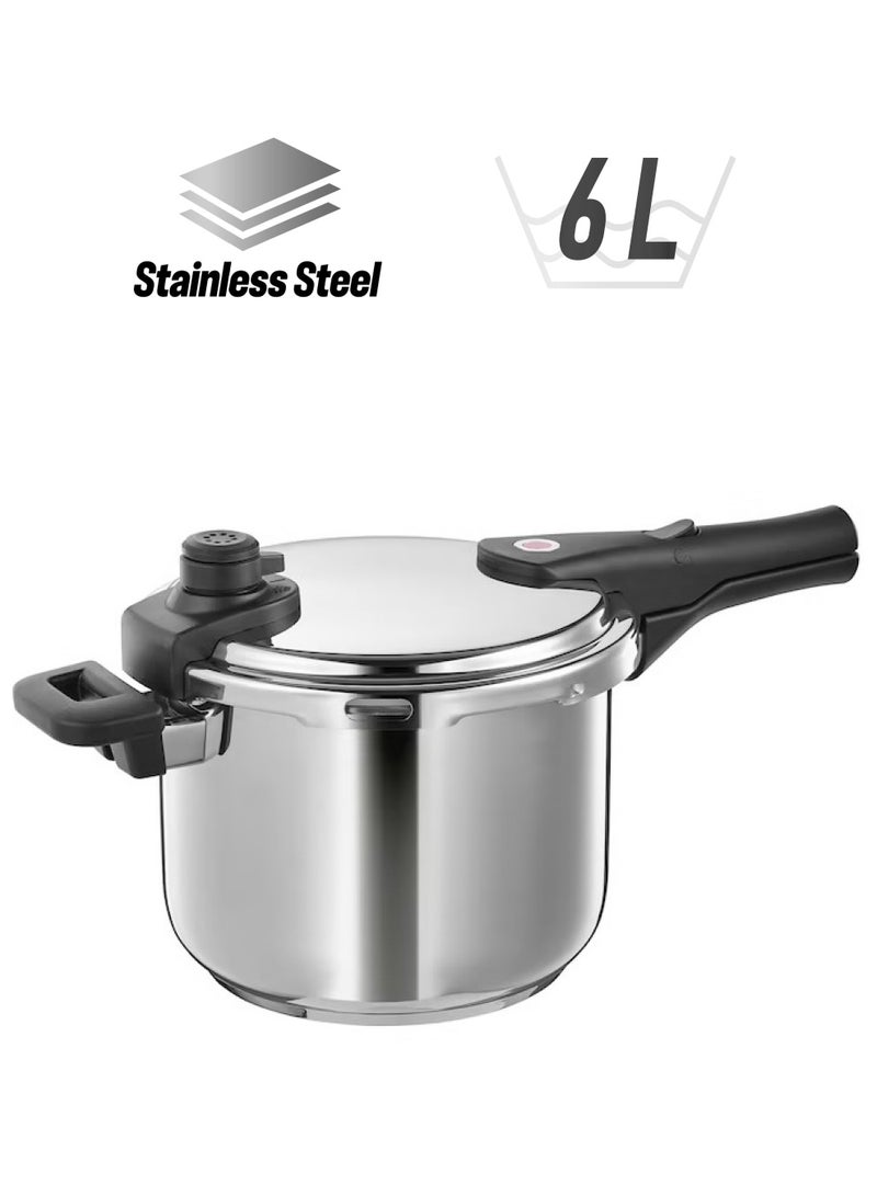 Pressure cooker, stainless steel6 l  - Image 1