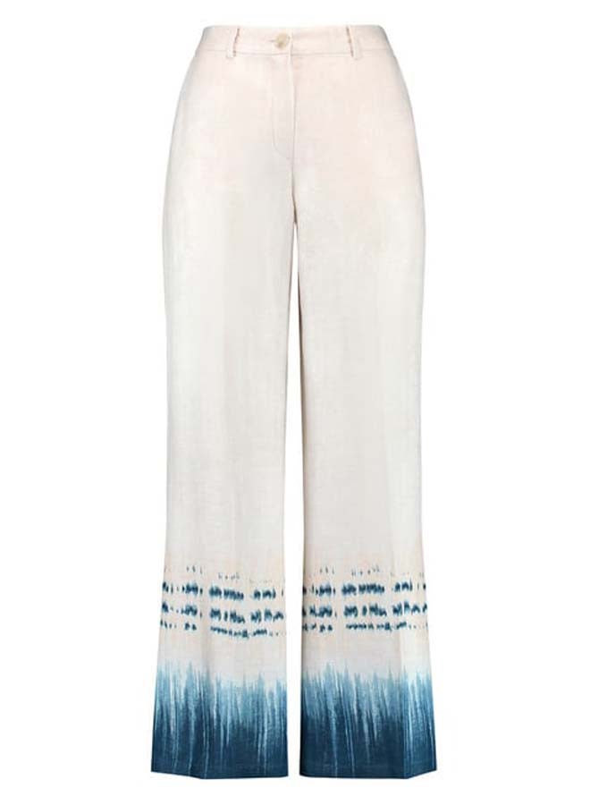 GERRY WEBER Linen trousers with a patterned hem  - Image 5