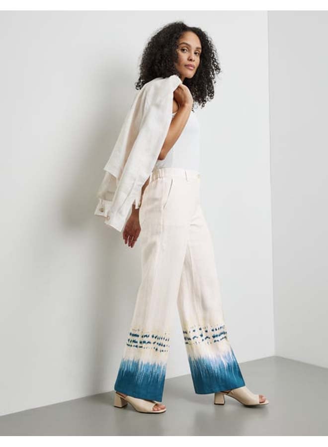 GERRY WEBER Linen trousers with a patterned hem  - Image 3