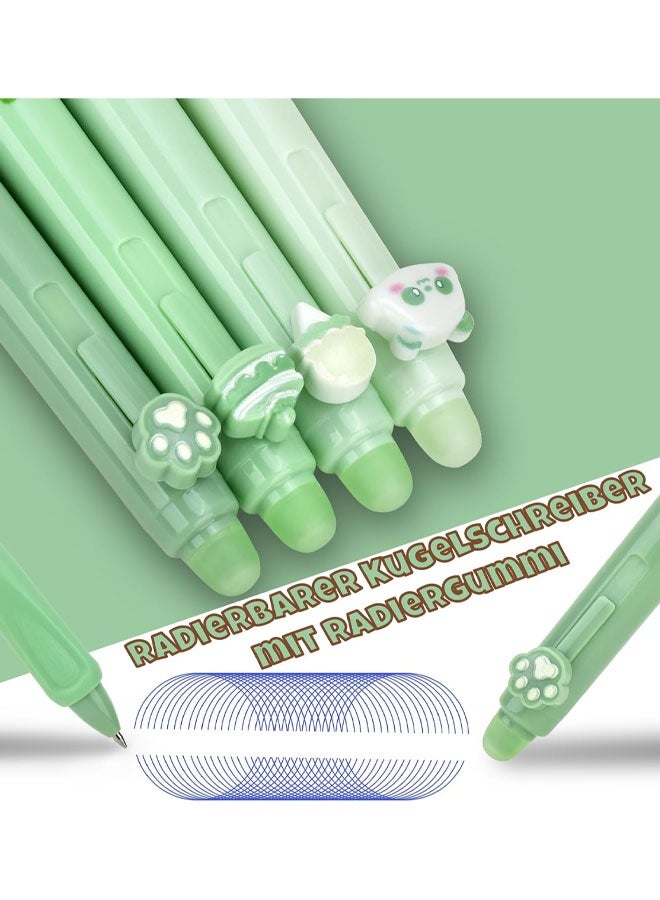 4 PCS Cute Retractable Erasable Gel Pens Fine Point 0.5mm Blue Inks Make Mistakes Disappear For Writing Planner And Crossword Puzzles - Image 4
