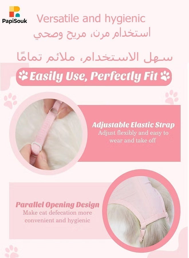 PapiSouk Cat Surgery Recovery Suit for Female Cat Breathable Surgical Recovery Shirt After Surgery Wear Anti Licking Wounds E-Collar Alternative for Female Cats Kitten M Pink - Image 5