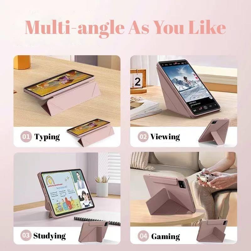 Vurtboly Case Compatible with Honor Magic Pad 3 13.3" 2025 with Pencil Holder, 3+Y-Shaped Multi-Angle Stand Cover, Slim Lightweight Protective Cover Auto Wake/Sleep for Honor Magic Pad 3 13.3" (Pink) - Image 3