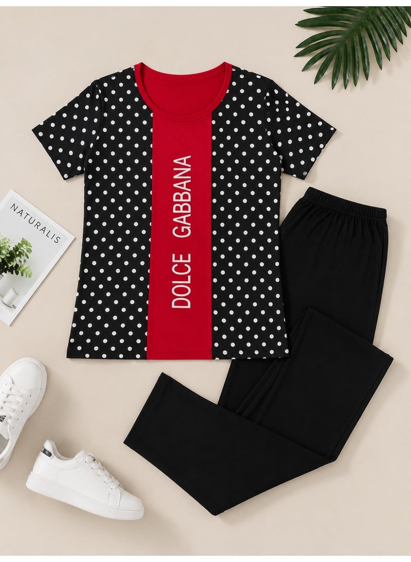 Teknur Women's Pajama Set – One Size Fits S-M-L, Made from Cotton & Lycra for Ultimate Comfort and a Stylish Look, Made in Turkey - Image 2
