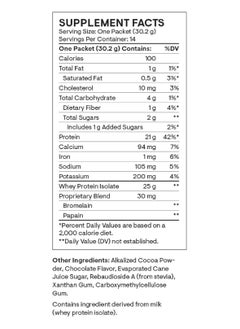 Thorne Whey Protein Isolate Chocolate Flavored 21 G Protein 2 G Suger 100 Caloeies Dietary Supplement 14 Packets  - Image 2