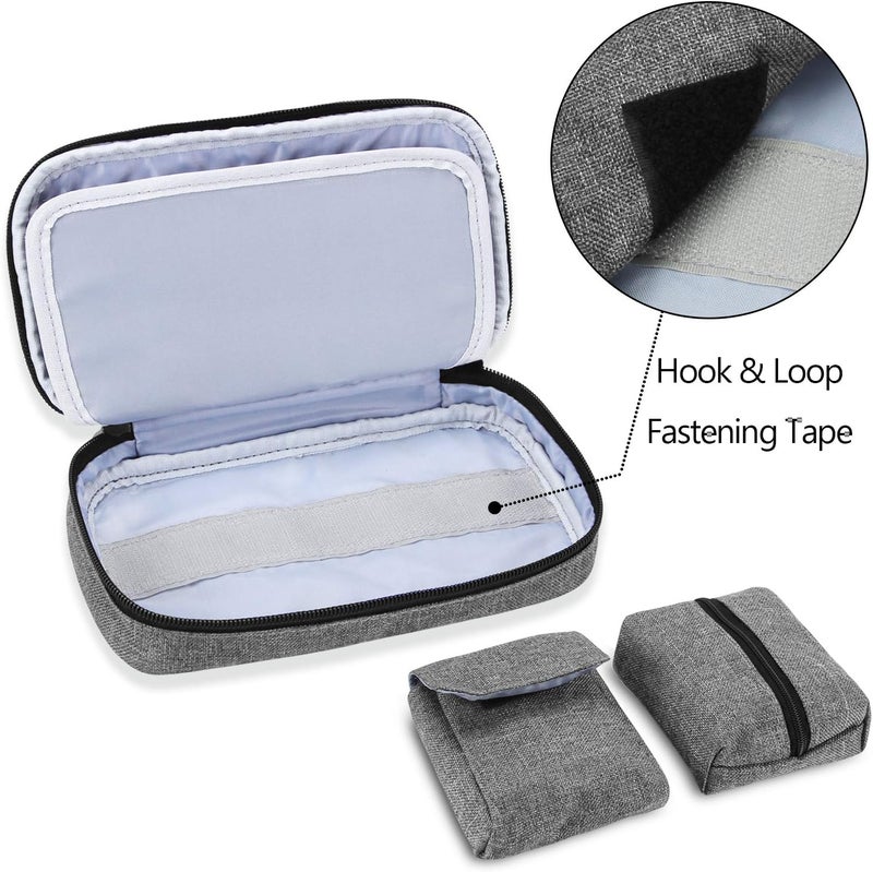 LUXJA Diabetic Supplies Travel Case Storage Bag for Glucose Meter and Other Diabetic Supplies Bag Only Gray - Image 4