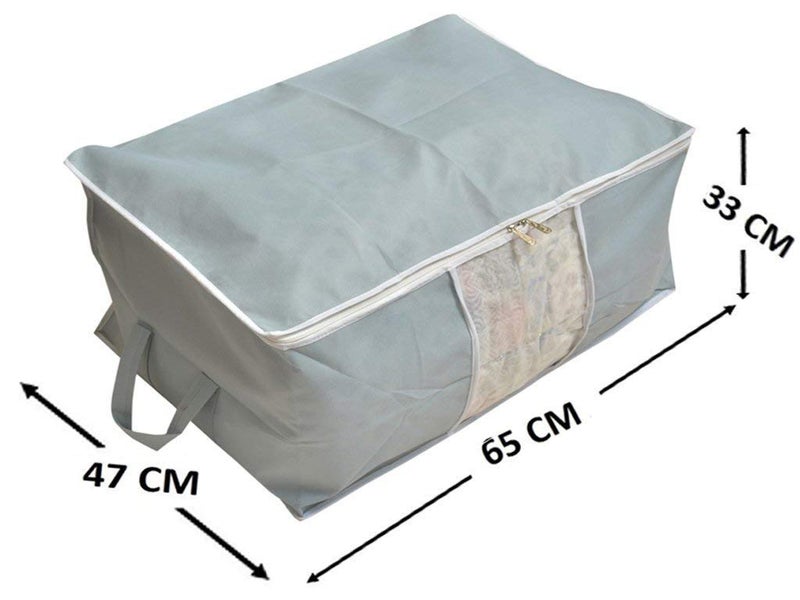 Kuber Industries 2 Piece Non Woven Under Bed Storage Organiser Set Grey VARUn02 - Image 2