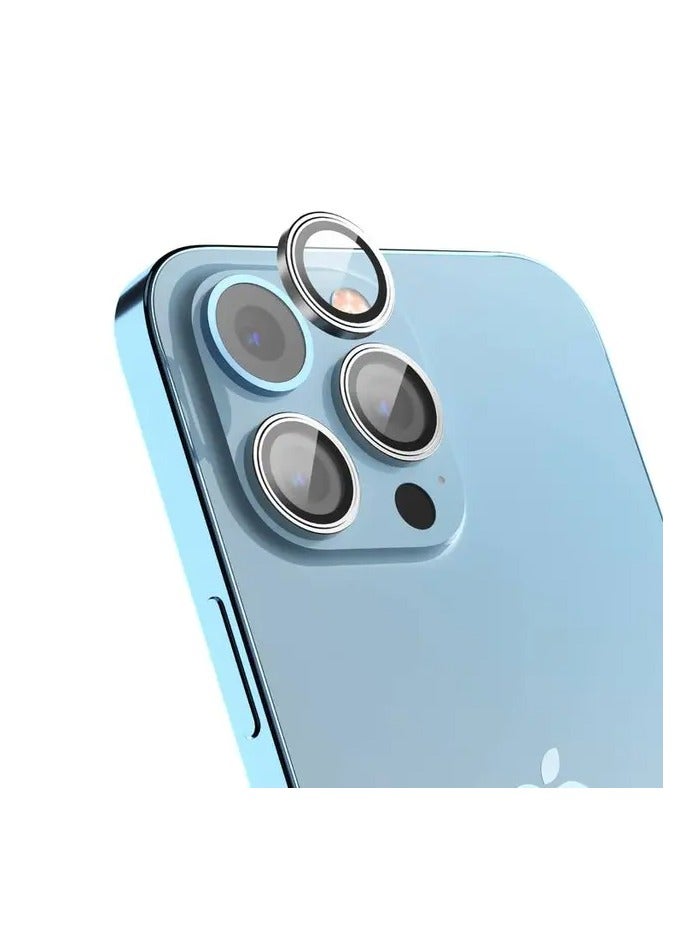 devia iPhone 14 Pro/14 Pro Max Peak Series Camera Lens Protector (3pcs) / Scratch Resistant /Clear and Focused Imaging / HD Quality Definition / No Blur & Clear Lens / Bold Outline - Blue