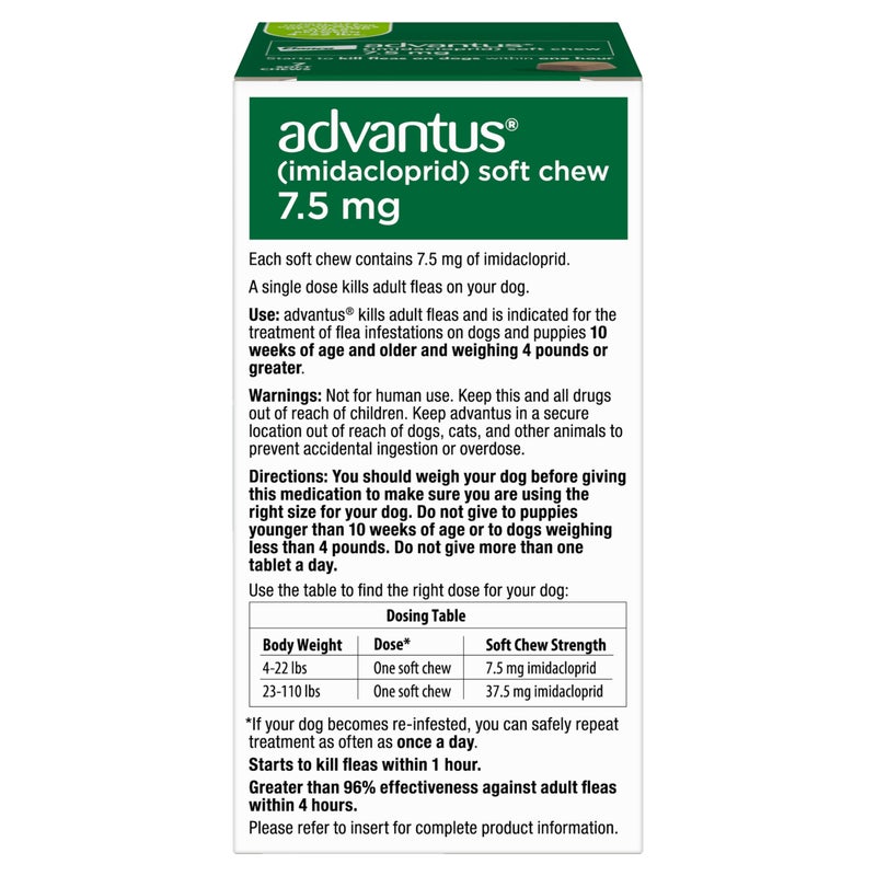 Advantus Dog Fast Acting Oral Flea Treatment Soft Chews Dogs 4 - 22 lbs. | 7 ct. - Image 2