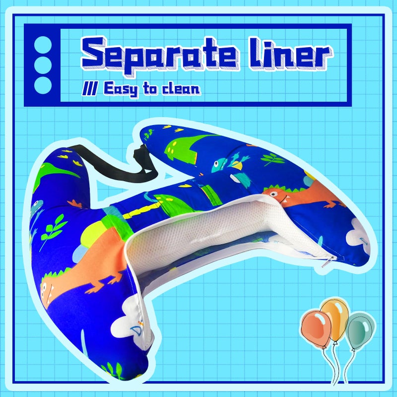 Ivtivfu H-Shape Car Seat Pillow for Kids (Blue Dinosaur), Kids Car Pillows for Sleeping, Child Car Sleeping Head Support, Travel Neck Rest Car Seat Pillow for Children Sleeping - Image 5