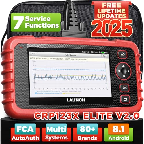 Launch 2025 LAUNCH OBD2 Scanner CRP123X Elite V20Upgrade of CRP129X 7 Reset Scan Tool FCA SGW MultiSystem Car Scanner Cloud Report Lifetime Free Update CRP123X Diagnostic Tool Battery Test AutoVIN