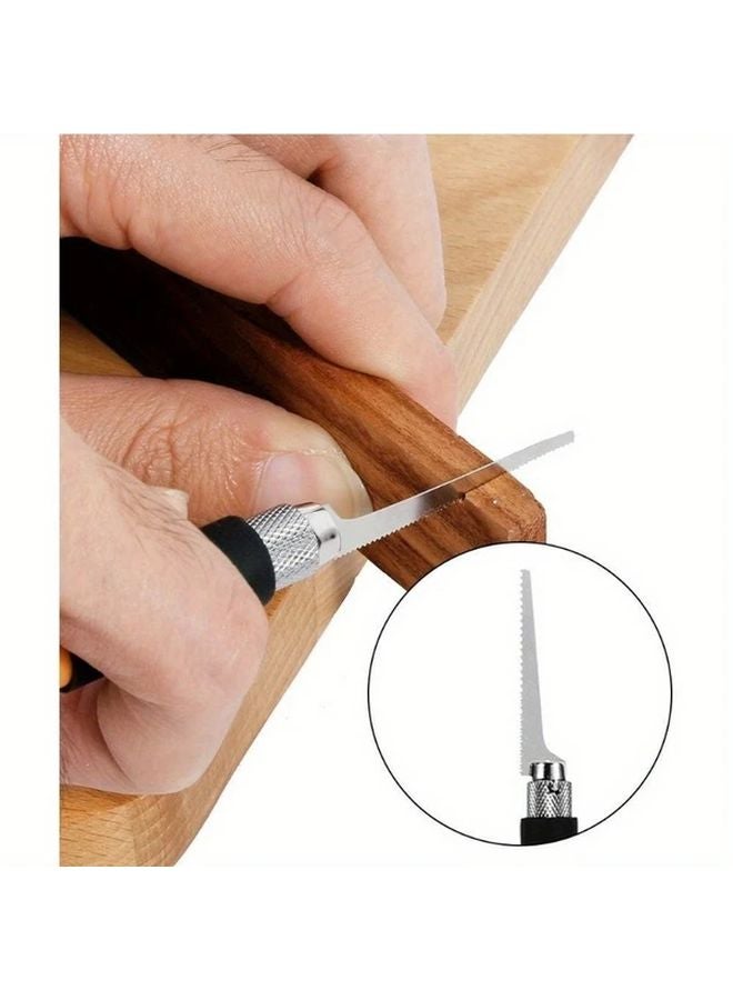 Orange Mini Saw Kit With 3 Razor Blades For DIY Crafts And Tree Branches - Image 2