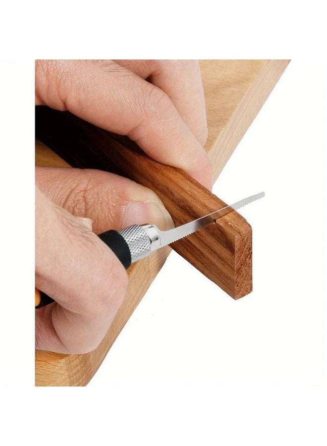 Orange Mini Saw Kit With 3 Razor Blades For DIY Crafts And Tree Branches - Image 4