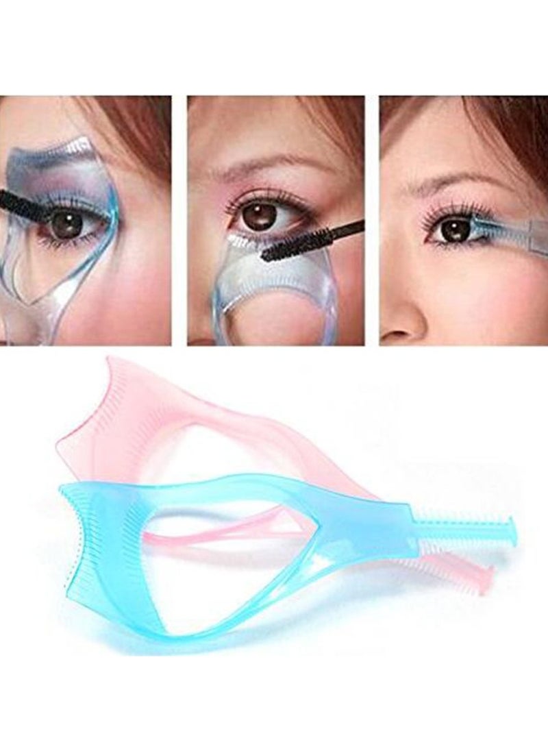 Goolsky 2PCS 3 in 1 Mascara Tool Plastic Makeup Eyelash Shield Applicator Guide with Eyelash Assist Comb Brush Guard Eyelashes Brush for Women Girls (Color Random)  - Image 3