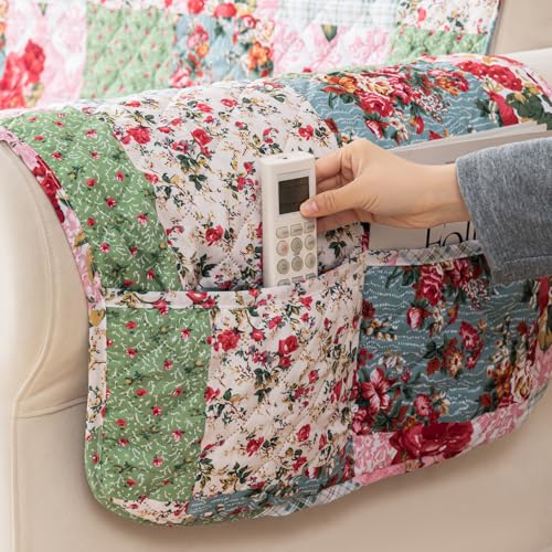 House of Quirk Quilted Polyester Sofa Cover Mat - Anti-Slip, Water-Resistant Couch Protector for Pets, Kids - Machine Washable Furniture Protector (Flora Jade, 60x185 cm, One Seater) - Image 5