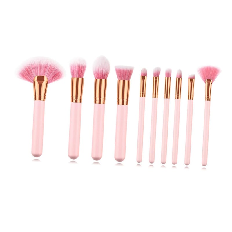 2pcs Wooden Handle Fan Makeup Brushes with Nylon Bristles Soft Powder Cosmetics Brushes for Women for Contouring and Highlighting - Image 1