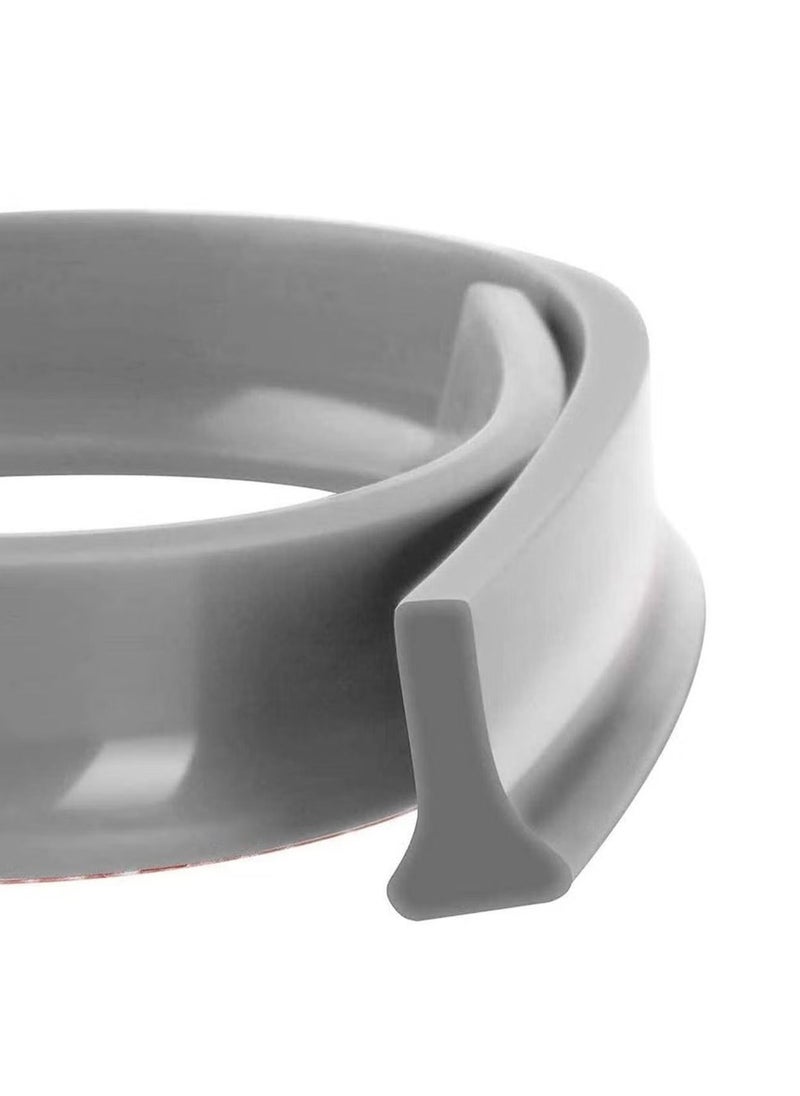 Generic Collapsible Threshold Water Dam, Self-Adhesive Shower Barrier Bathroom And Kitchen Stopper, Home Retention System, Waterproof Flow Block Seal Strip (Gray), 1M  - Image 1