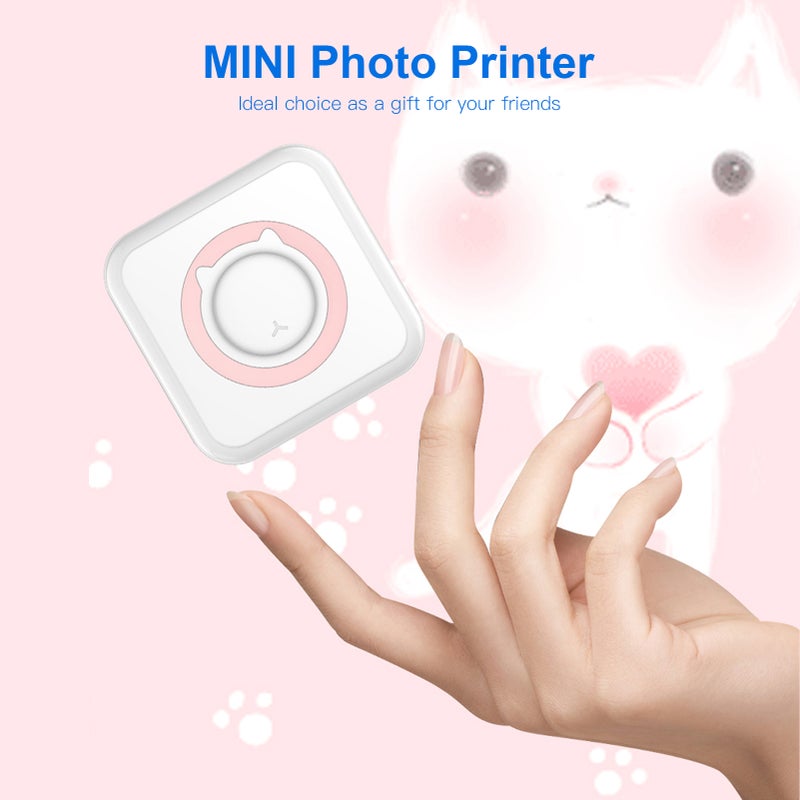 All-in-one Photo Printer Multifunction Portable Printer Wireless Instant Mini Printer Support BT Connection for Smartphone with 6 Thermal Paper Rolls+5 Self-adhesive Paper Rolls+3 Color Thermal Paper - Image 3