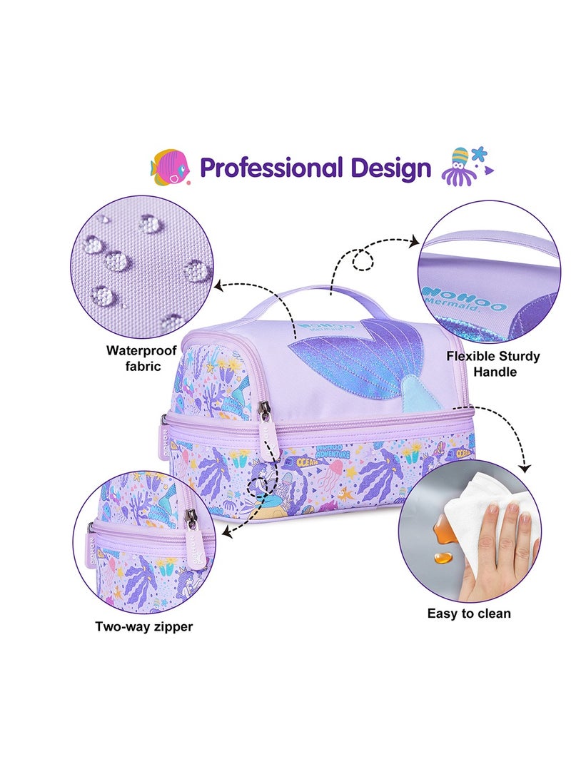 Nohoo Kids Insulated Lunch Bag Mermaid - Purple - Image 2