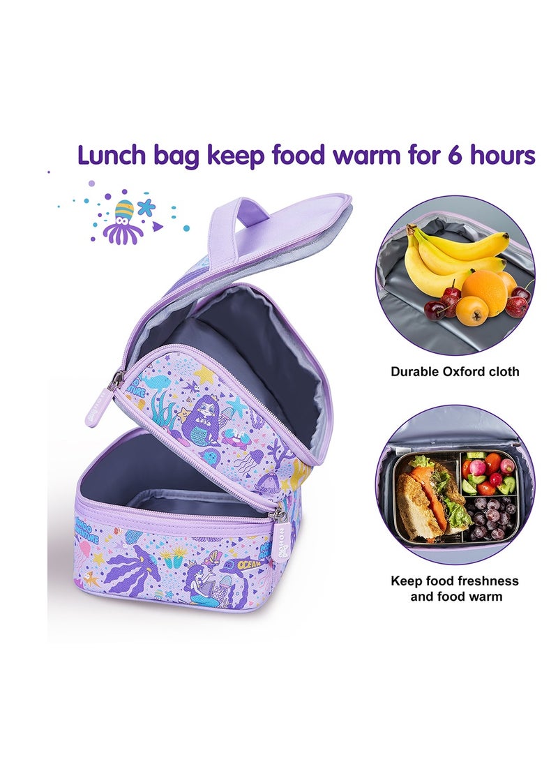 Nohoo Kids Insulated Lunch Bag Mermaid - Purple - Image 3