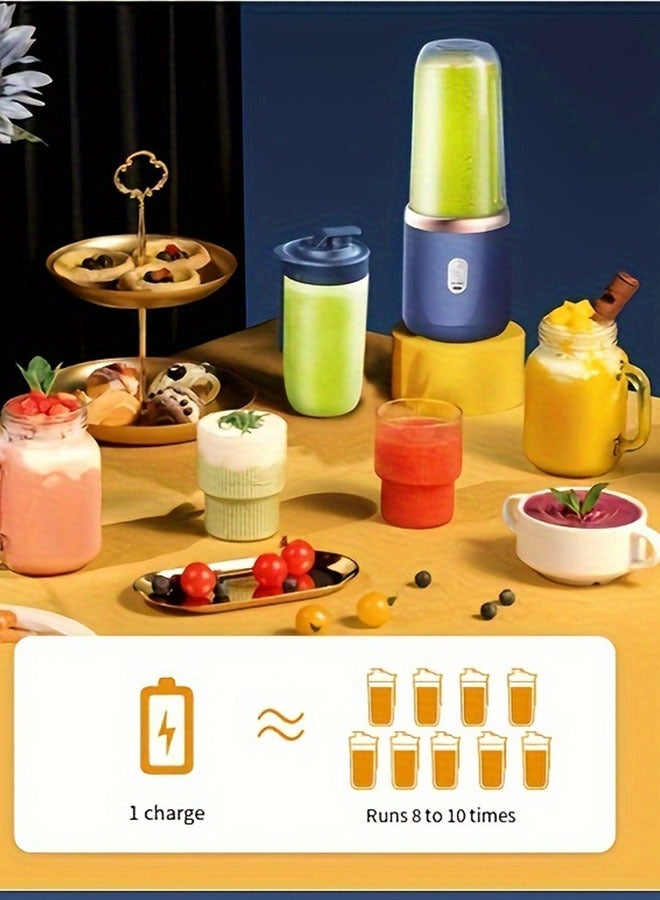 HOMESTAR Portable Blender, Blender Juicer Juice Cup Fruit Blender Portable Fruit Cup, USB Rechargeable Personal Size Juice Cup, Personal Blender for Smoothies and Smoothies, 400ml Travel Juice Cup - Image 2