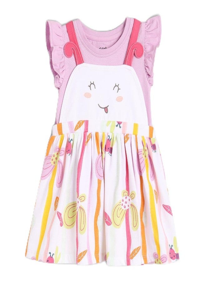 miniklub Cotton Half Sleeves Cartoon Printed Pinny Set -Multi Color - Image 1