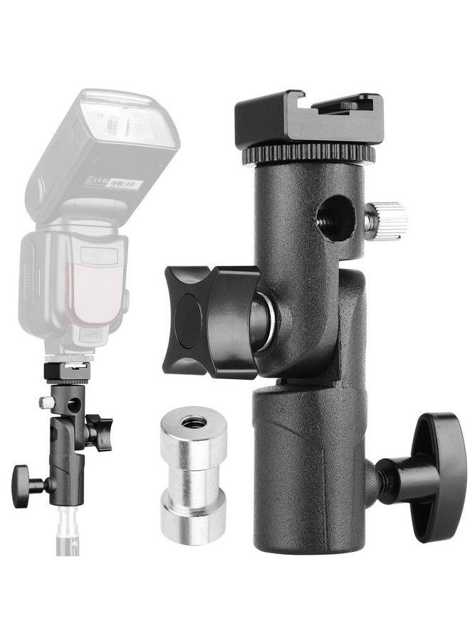Anwenk - Updated Anwenk Flash Bracket Mount Flash Stand Light Stand Bracket Mount With Umbrella Holder Mount Swivel Compatible With Canon Nikon Pentax Olympus Camera Flashes Speedlite Studio Led Light 1Pack - Image 1