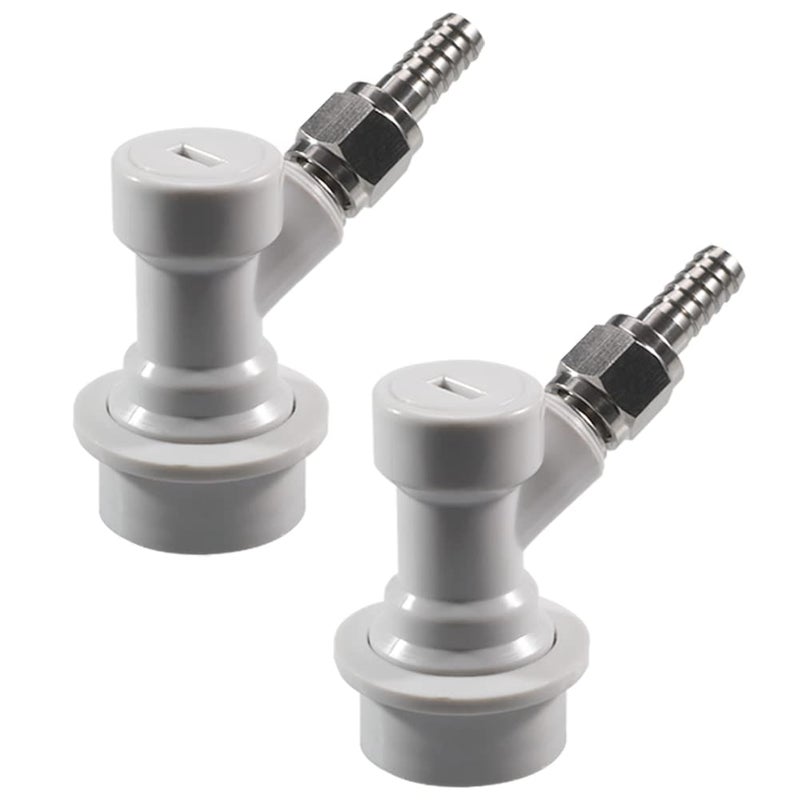 Beverage Factory PERA Ball Lock Keg Disconnect Include Ball Lock Gas Disconnect 1/4 MFL with 5/16" Swivel Nuts (PACK OF 2), Gray - Image 1