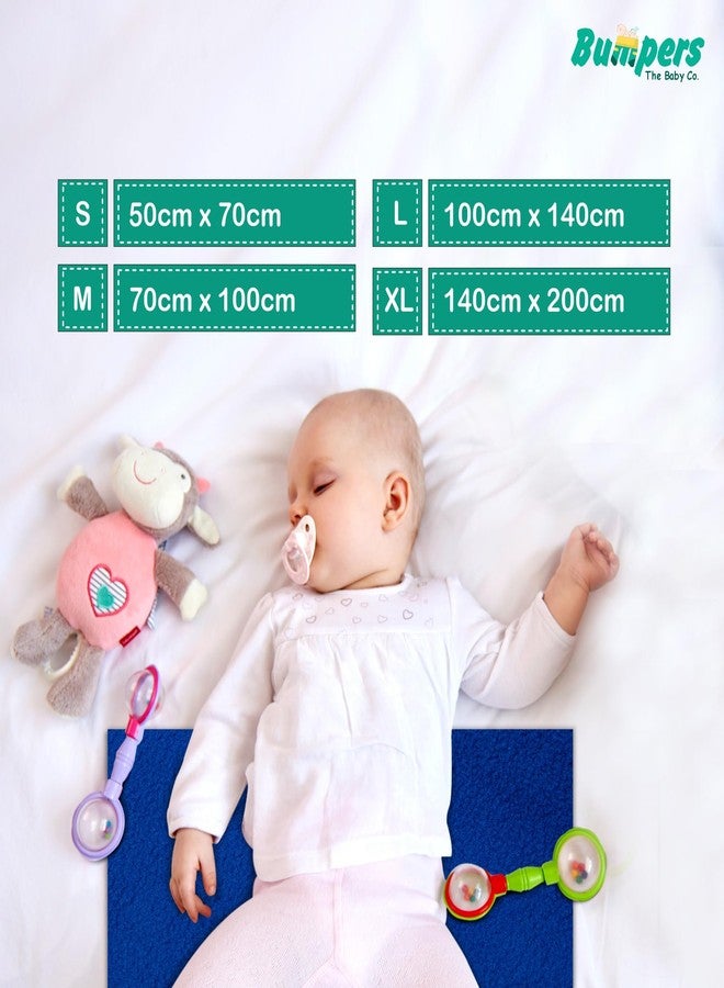Bumpers The Baby Co. واقيات سرير الأطفال، سريعة الجفاف وماصة، مضادة للتكتل، مصنوعة من البوليستر والقطن، مقاومة للماء (أزرق ملكي، وردي فاتح، أزرق فاتح، صغير (70 × 50 سم)، عبوة من 3 قطع) - Image 4