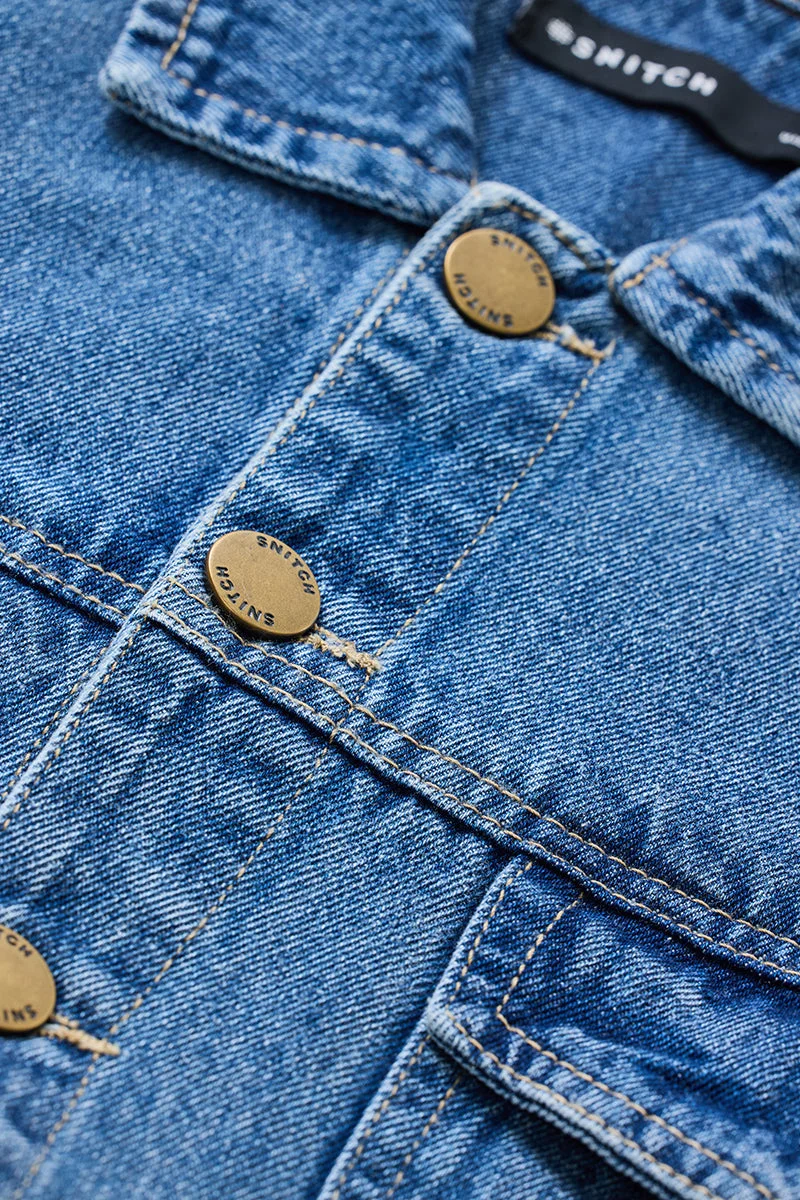 SNITCH Relaxed Fit Blue Denim Jacket