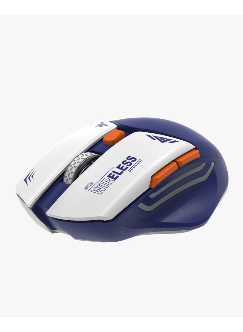 porodo Wireless Mouse 2.4G Nano USB with 10m Rage and 1600 DPI / Power Saving Technology / Gaming Design - Blue  - Image 3