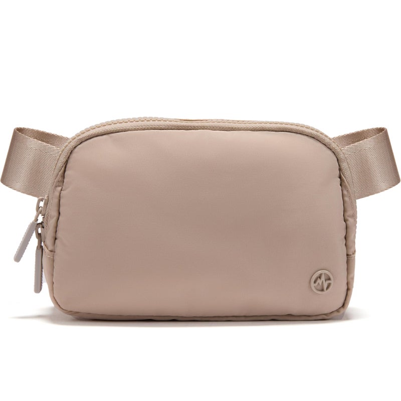 Pander Two Way Zipper Fanny Pack Nylon Everywhere Belt Bag for Women, Water Repellent Waist Packs, Crossbody Bags with Adjustable Strap (Raw Linen). - Image 1