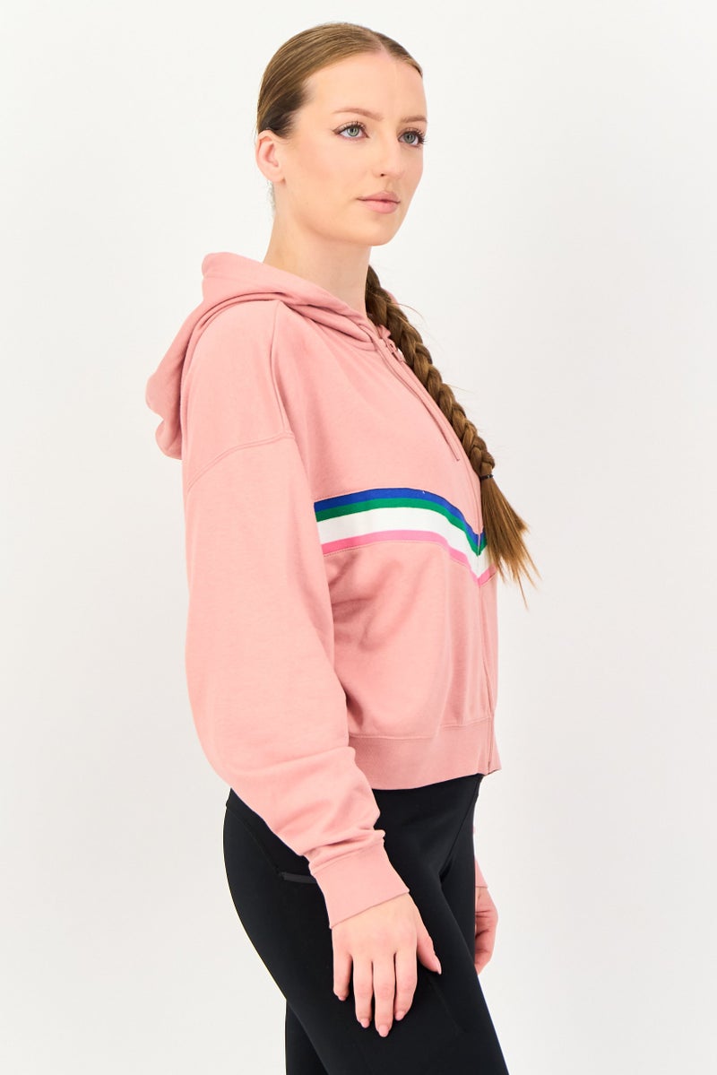 Nike Women Loose Fit Long Sleeve Training Hoodies, Pink - Image 2