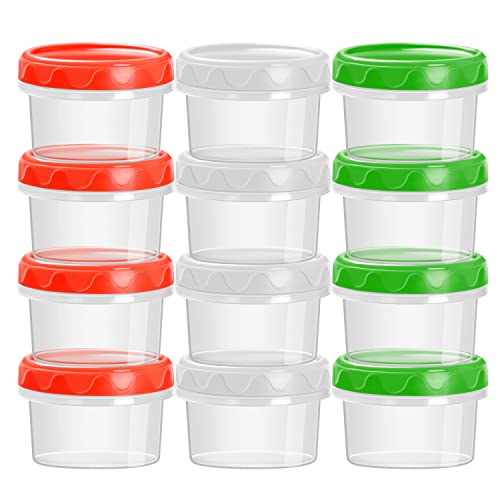 EONJOE 2 oz Plastic Containers with Lids Small Salad Dressing Container To Go Condiment Sauce Dipping Cups Jar Airtight,12-pack - Image 1