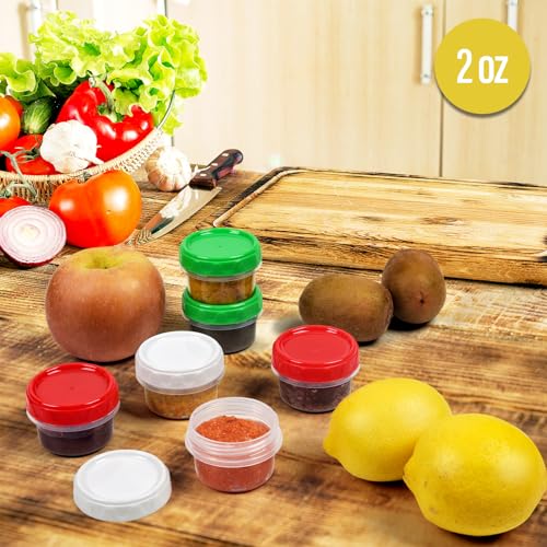 EONJOE 2 oz Plastic Containers with Lids Small Salad Dressing Container To Go Condiment Sauce Dipping Cups Jar Airtight,12-pack - Image 4