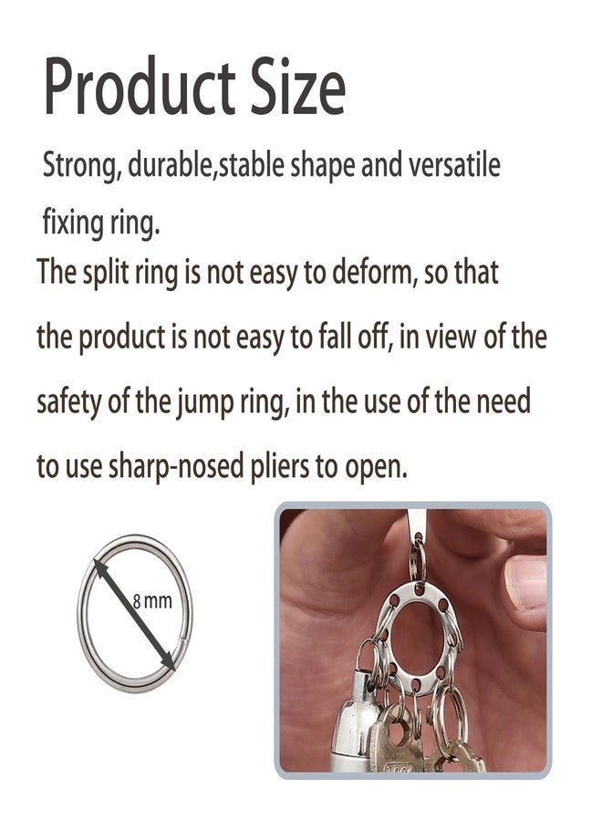 HOLAILS 100PCS Small Key Rings Stainless Steel Split Rings mini Metal Ring Functions on connectors for or Jewelry Making and Keychain Rins(0.31 inches, Silver) - Image 2