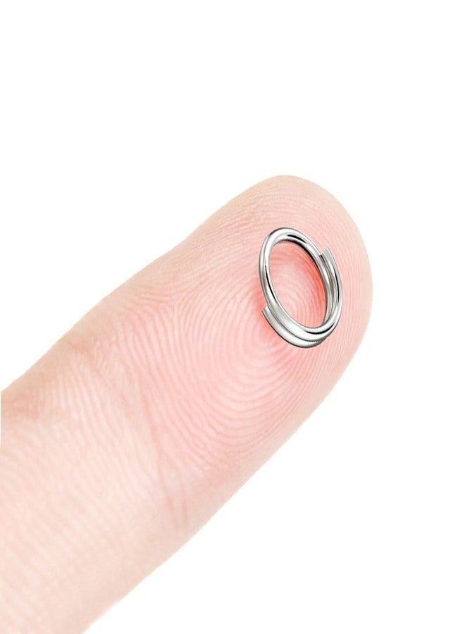 HOLAILS 100PCS Small Key Rings Stainless Steel Split Rings mini Metal Ring Functions on connectors for or Jewelry Making and Keychain Rins(0.31 inches, Silver) - Image 1