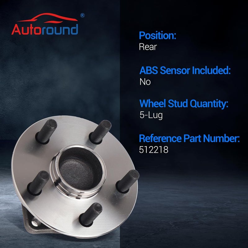 Autoround أوتوروند 512218 [عبوة 2] مجموعة محامل العجلات الخلفية والمحور لتويوتا كورولا/ماتريكس/بونتياك فايب/سيلكا - Image 3