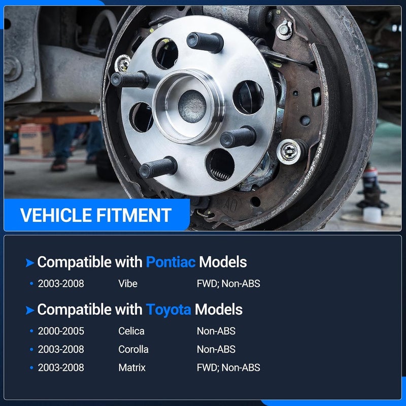 Autoround أوتوروند 512218 [عبوة 2] مجموعة محامل العجلات الخلفية والمحور لتويوتا كورولا/ماتريكس/بونتياك فايب/سيلكا - Image 2