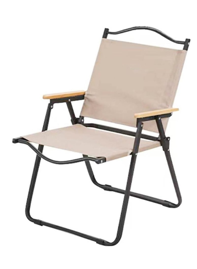 GO2CAMPS Premium Heavy-Duty Foldable Camping Chair With Wooden Armrests - Comfortable, Durable, And Portable Outdoor Seat For Camping, Hiking, Traveling, Picnic Chair, Events, Fishing And Beach Chair  - Image 1