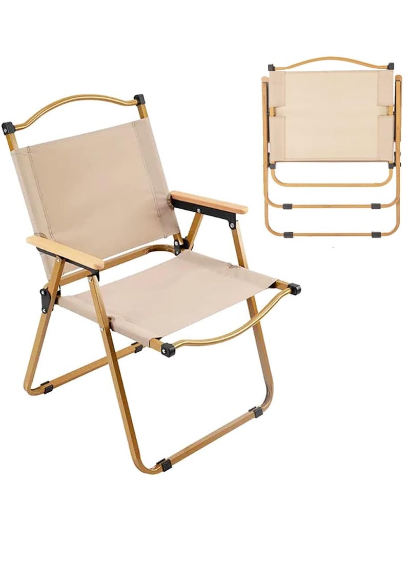 GO2CAMPS Premium Heavy-Duty Foldable Camping Chair With Wooden Armrests - Comfortable, Durable, And Portable Outdoor Seat For Camping, Hiking, Traveling, Picnic Chair, Events, Fishing And Beach Chair  - Image 2